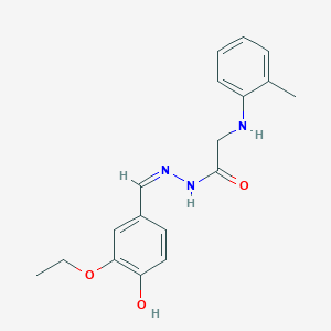 molecular formula C18H21N3O3 B3728566 N'-(3-ethoxy-4-hydroxybenzylidene)-2-[(2-methylphenyl)amino]acetohydrazide 