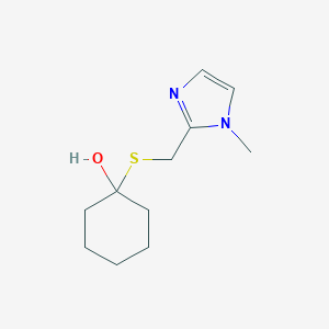 molecular formula C11H18N2OS B372858 1-{[(1-methyl-1H-imidazol-2-yl)methyl]sulfanyl}cyclohexanol 