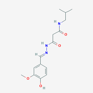 molecular formula C15H21N3O4 B3728581 3-[2-(4-hydroxy-3-methoxybenzylidene)hydrazino]-N-isobutyl-3-oxopropanamide 