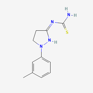 molecular formula C11H14N4S B3728610 N-[1-(3-methylphenyl)-4,5-dihydro-1H-pyrazol-3-yl]thiourea 