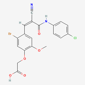 (5-bromo-4-{3-[(4-chlorophenyl)amino]-2-cyano-3-oxo-1-propen-1-yl}-2-methoxyphenoxy)acetic acid