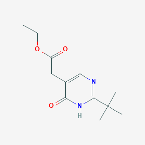 molecular formula C12H18N2O3 B372865 Ethyl (2-tert-butyl-4-hydroxy-5-pyrimidinyl)acetate 