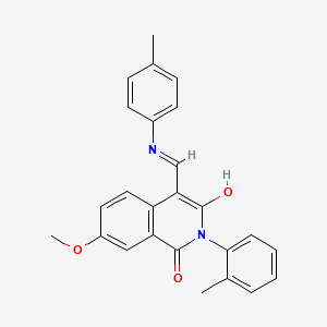 molecular formula C25H22N2O3 B3728662 7-methoxy-2-(2-methylphenyl)-4-{[(4-methylphenyl)amino]methylene}-1,3(2H,4H)-isoquinolinedione 