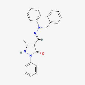 molecular formula C24H22N4O B3728666 4-[(2-benzyl-2-phenylhydrazino)methylene]-5-methyl-2-phenyl-2,4-dihydro-3H-pyrazol-3-one 