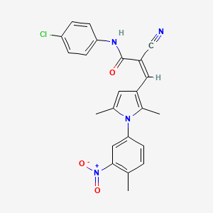molecular formula C23H19ClN4O3 B3728683 N-(4-chlorophenyl)-2-cyano-3-[2,5-dimethyl-1-(4-methyl-3-nitrophenyl)-1H-pyrrol-3-yl]acrylamide 