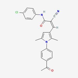 3-[1-(4-acetylphenyl)-2,5-dimethyl-1H-pyrrol-3-yl]-N-(4-chlorophenyl)-2-cyanoacrylamide