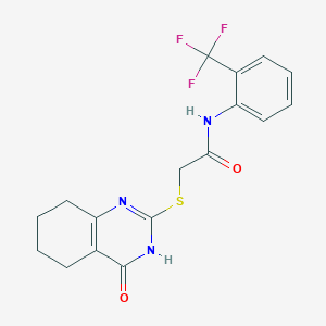 2-[(4-oxo-3,4,5,6,7,8-hexahydro-2-quinazolinyl)thio]-N-[2-(trifluoromethyl)phenyl]acetamide