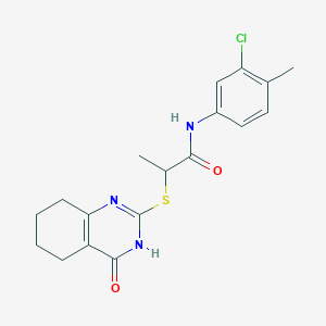 N-(3-chloro-4-methylphenyl)-2-[(4-oxo-3,4,5,6,7,8-hexahydro-2-quinazolinyl)thio]propanamide