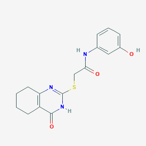 molecular formula C16H17N3O3S B3728716 N-(3-hydroxyphenyl)-2-[(4-oxo-3,4,5,6,7,8-hexahydro-2-quinazolinyl)thio]acetamide 