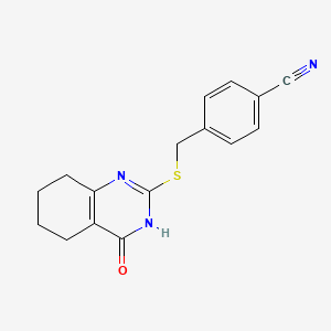 molecular formula C16H15N3OS B3728717 4-{[(4-oxo-3,4,5,6,7,8-hexahydro-2-quinazolinyl)thio]methyl}benzonitrile 