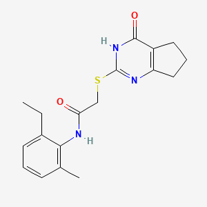 molecular formula C18H21N3O2S B3728725 N-(2-ethyl-6-methylphenyl)-2-[(4-oxo-4,5,6,7-tetrahydro-3H-cyclopenta[d]pyrimidin-2-yl)thio]acetamide 
