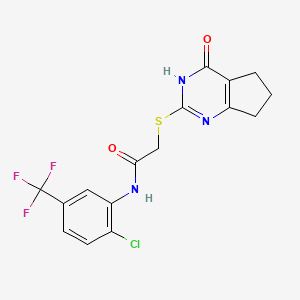 molecular formula C16H13ClF3N3O2S B3728736 N-[2-chloro-5-(trifluoromethyl)phenyl]-2-[(4-oxo-4,5,6,7-tetrahydro-3H-cyclopenta[d]pyrimidin-2-yl)thio]acetamide 
