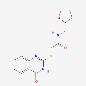 2-[(4-oxo-3,4-dihydro-2-quinazolinyl)thio]-N-(tetrahydro-2-furanylmethyl)acetamide