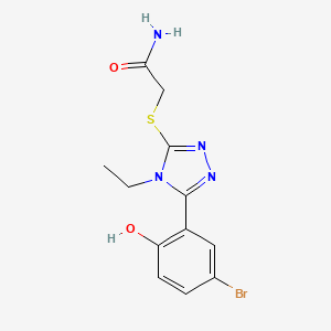 molecular formula C12H13BrN4O2S B3728761 2-{[5-(5-bromo-2-hydroxyphenyl)-4-ethyl-4H-1,2,4-triazol-3-yl]thio}acetamide 