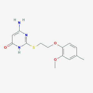 molecular formula C14H17N3O3S B3728764 6-amino-2-{[2-(2-methoxy-4-methylphenoxy)ethyl]thio}-4-pyrimidinol 