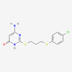 molecular formula C13H14ClN3OS2 B3728782 6-amino-2-({3-[(4-chlorophenyl)thio]propyl}thio)-4-pyrimidinol 