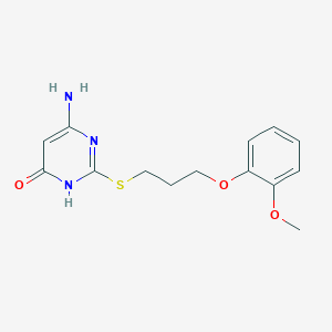 molecular formula C14H17N3O3S B3728808 6-amino-2-{[3-(2-methoxyphenoxy)propyl]thio}-4-pyrimidinol 