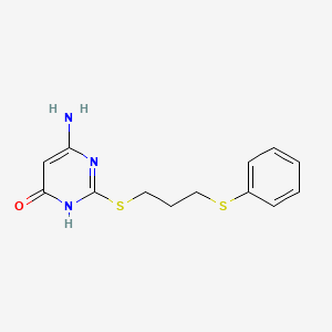 molecular formula C13H15N3OS2 B3728832 6-amino-2-{[3-(phenylthio)propyl]thio}-4-pyrimidinol 