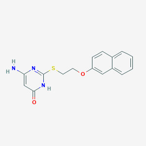 molecular formula C16H15N3O2S B3728866 6-amino-2-{[2-(2-naphthyloxy)ethyl]thio}-4-pyrimidinol 