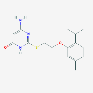 molecular formula C16H21N3O2S B3728896 6-amino-2-{[2-(2-isopropyl-5-methylphenoxy)ethyl]thio}-4-pyrimidinol 