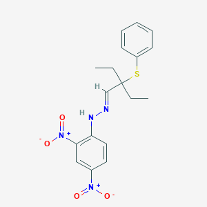 molecular formula C18H20N4O4S B372890 2-Ethyl-2-(phenylsulfanyl)butanal {2,4-bisnitrophenyl}hydrazone 