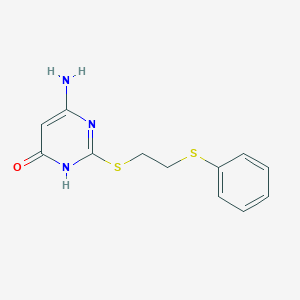 molecular formula C12H13N3OS2 B3728900 6-amino-2-{[2-(phenylthio)ethyl]thio}-4-pyrimidinol 