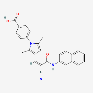 molecular formula C27H21N3O3 B3728913 4-{3-[2-cyano-3-(2-naphthylamino)-3-oxo-1-propen-1-yl]-2,5-dimethyl-1H-pyrrol-1-yl}benzoic acid 