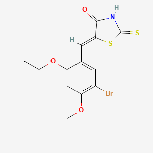 molecular formula C14H14BrNO3S2 B3728930 5-(5-bromo-2,4-diethoxybenzylidene)-2-thioxo-1,3-thiazolidin-4-one 