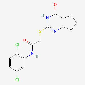 molecular formula C15H13Cl2N3O2S B3728960 N-(2,5-dichlorophenyl)-2-[(4-oxo-4,5,6,7-tetrahydro-3H-cyclopenta[d]pyrimidin-2-yl)thio]acetamide 