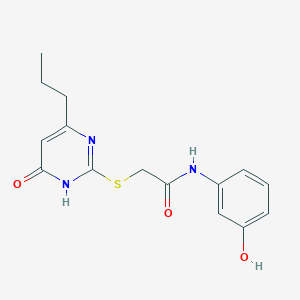 molecular formula C15H17N3O3S B3728967 N-(3-hydroxyphenyl)-2-[(6-oxo-4-propyl-1,6-dihydro-2-pyrimidinyl)thio]acetamide 