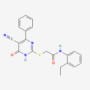 2-[(5-cyano-6-oxo-4-phenyl-1,6-dihydro-2-pyrimidinyl)thio]-N-(2-ethylphenyl)acetamide