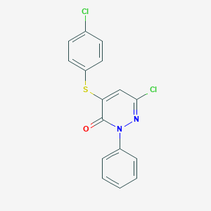 molecular formula C16H10Cl2N2OS B372901 6-chloro-4-[(4-chlorophenyl)sulfanyl]-2-phenyl-3(2H)-pyridazinone 