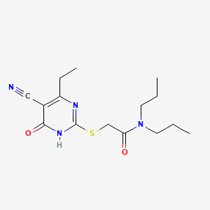 molecular formula C15H22N4O2S B3729025 2-[(5-cyano-4-ethyl-6-oxo-1,6-dihydro-2-pyrimidinyl)thio]-N,N-dipropylacetamide 