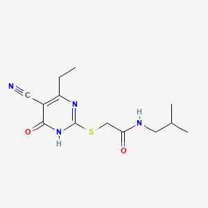 molecular formula C13H18N4O2S B3729029 2-[(5-cyano-4-ethyl-6-oxo-1,6-dihydro-2-pyrimidinyl)thio]-N-isobutylacetamide 