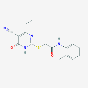 molecular formula C17H18N4O2S B3729038 2-[(5-cyano-4-ethyl-6-oxo-1,6-dihydro-2-pyrimidinyl)thio]-N-(2-ethylphenyl)acetamide 