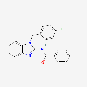 molecular formula C22H18ClN3O B3729064 N-[1-(4-chlorobenzyl)-1H-benzimidazol-2-yl]-4-methylbenzamide 