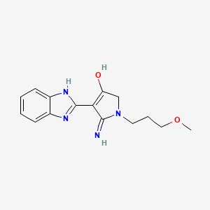 molecular formula C15H18N4O2 B3729076 5-amino-4-(1H-benzimidazol-2-yl)-1-(3-methoxypropyl)-1,2-dihydro-3H-pyrrol-3-one 