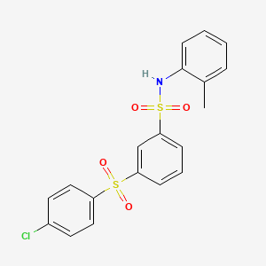 molecular formula C19H16ClNO4S2 B3729114 3-[(4-chlorophenyl)sulfonyl]-N-(2-methylphenyl)benzenesulfonamide 