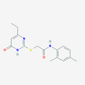 molecular formula C16H19N3O2S B3729125 N-(2,4-dimethylphenyl)-2-[(4-ethyl-6-oxo-1,6-dihydro-2-pyrimidinyl)thio]acetamide 