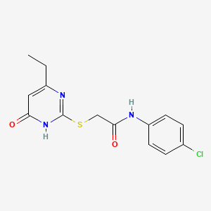 molecular formula C14H14ClN3O2S B3729131 N-(4-chlorophenyl)-2-[(4-ethyl-6-oxo-1,6-dihydro-2-pyrimidinyl)thio]acetamide 