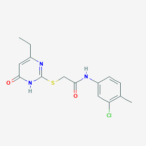 N-(3-chloro-4-methylphenyl)-2-[(4-ethyl-6-oxo-1,6-dihydro-2-pyrimidinyl)thio]acetamide