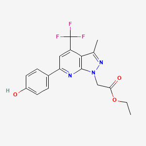 molecular formula C18H16F3N3O3 B3729146 ethyl [6-(4-hydroxyphenyl)-3-methyl-4-(trifluoromethyl)-1H-pyrazolo[3,4-b]pyridin-1-yl]acetate 
