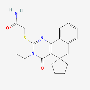 molecular formula C20H23N3O2S B3729150 2-[(3-ethyl-4-oxo-4,6-dihydro-3H-spiro[benzo[h]quinazoline-5,1'-cyclopentan]-2-yl)thio]acetamide 