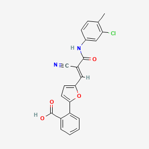 molecular formula C22H15ClN2O4 B3729160 2-(5-{3-[(3-chloro-4-methylphenyl)amino]-2-cyano-3-oxo-1-propen-1-yl}-2-furyl)benzoic acid 