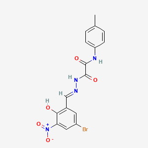 2-[2-(5-bromo-2-hydroxy-3-nitrobenzylidene)hydrazino]-N-(4-methylphenyl)-2-oxoacetamide