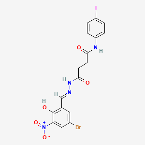 molecular formula C17H14BrIN4O5 B3729164 4-[2-(5-bromo-2-hydroxy-3-nitrobenzylidene)hydrazino]-N-(4-iodophenyl)-4-oxobutanamide 