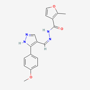 molecular formula C17H16N4O3 B3729172 N'-{[3-(4-methoxyphenyl)-1H-pyrazol-4-yl]methylene}-2-methyl-3-furohydrazide 