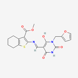 molecular formula C20H19N3O6S B3729177 methyl 2-({[1-(2-furylmethyl)-2,4,6-trioxotetrahydro-5(2H)-pyrimidinylidene]methyl}amino)-4,5,6,7-tetrahydro-1-benzothiophene-3-carboxylate 