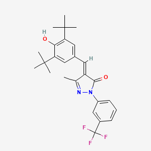 molecular formula C26H29F3N2O2 B3729189 4-(3,5-di-tert-butyl-4-hydroxybenzylidene)-5-methyl-2-[3-(trifluoromethyl)phenyl]-2,4-dihydro-3H-pyrazol-3-one 