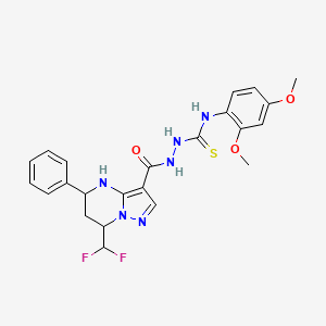 molecular formula C23H24F2N6O3S B3729232 2-{[7-(difluoromethyl)-5-phenyl-4,5,6,7-tetrahydropyrazolo[1,5-a]pyrimidin-3-yl]carbonyl}-N-(2,4-dimethoxyphenyl)hydrazinecarbothioamide 